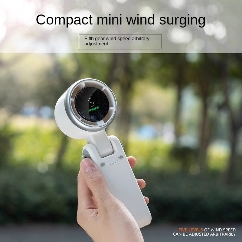 Folding High Speed Turbocharged Handheld Small Fan Portable Neck-hanging Office Desktop Summer Promotion