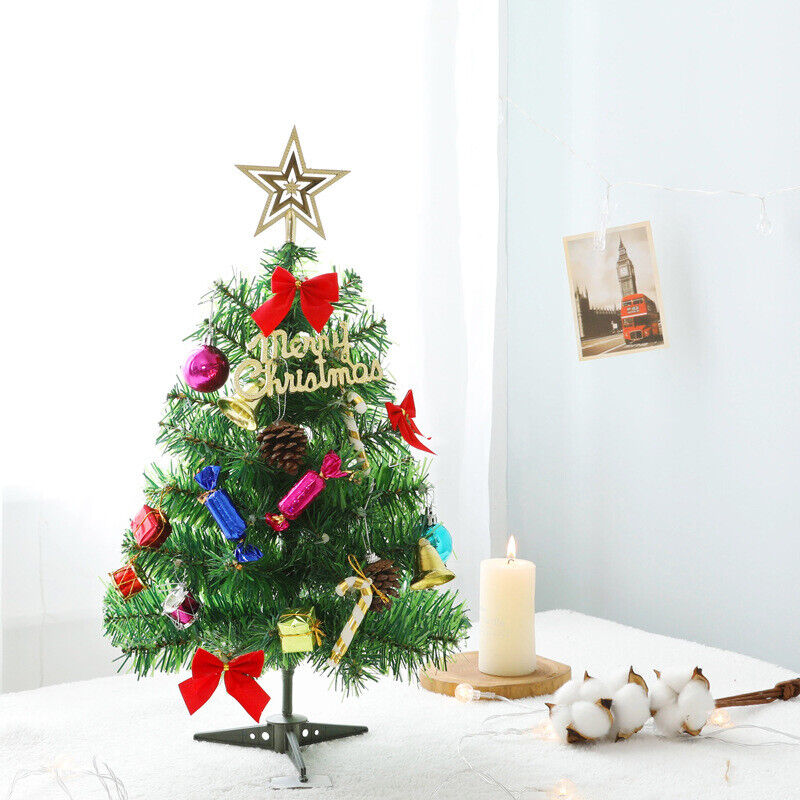 30  Long Tabletop Artificial Small Mini Christmas Tree W LED Lights Ornament