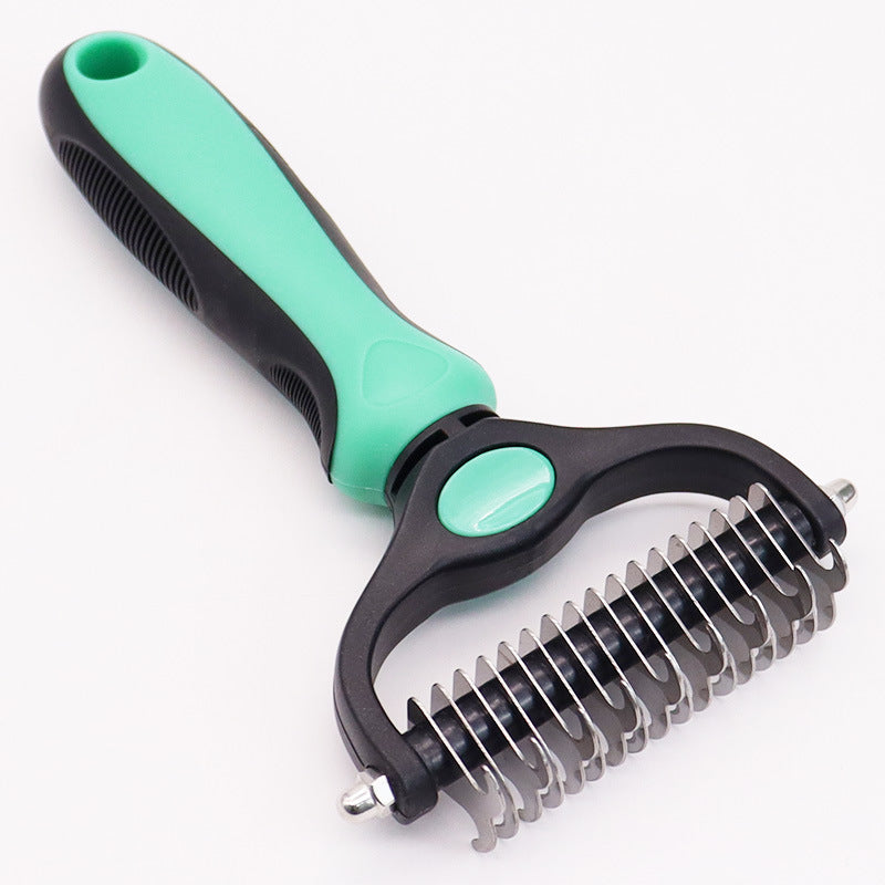 Amazon's Best-selling Pet Double-sided Knotting Comb Artifact Dog Cat Knotting Knife Rake Comb Grooming Comb Supplies