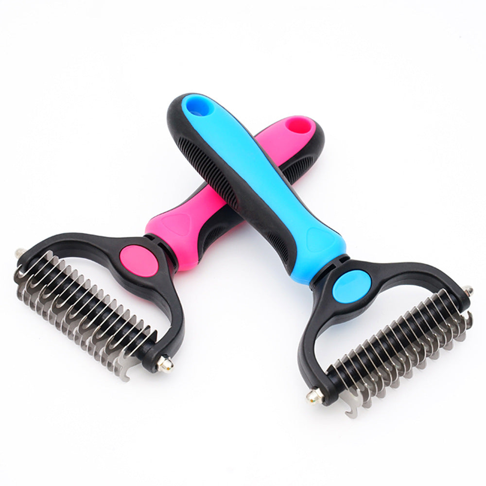 Amazon's Best-selling Pet Double-sided Knotting Comb Artifact Dog Cat Knotting Knife Rake Comb Grooming Comb Supplies