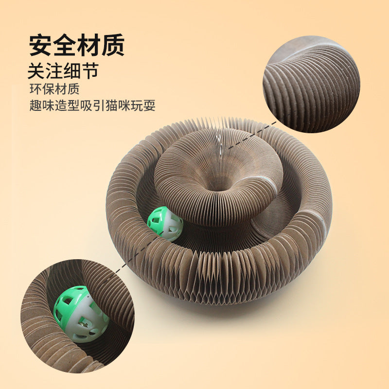 Amazon's Popular Organ Cat Scratching Board, Magic Corrugated Paper, Wear-resistant And Non-shedding, Strong Magnetic, Foldable And Boredom-relieving Cat Toy