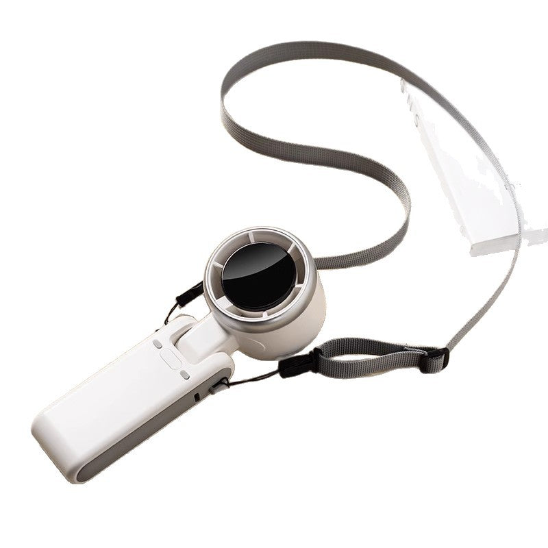 Folding High Speed Turbocharged Handheld Small Fan Portable Neck-hanging Office Desktop Summer Promotion