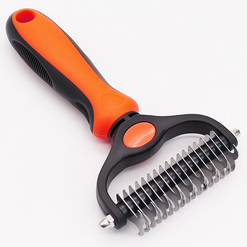 Amazon's Best-selling Pet Double-sided Knotting Comb Artifact Dog Cat Knotting Knife Rake Comb Grooming Comb Supplies