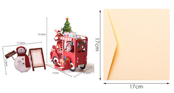 3D Pop-Up Card - Christmas Red Van