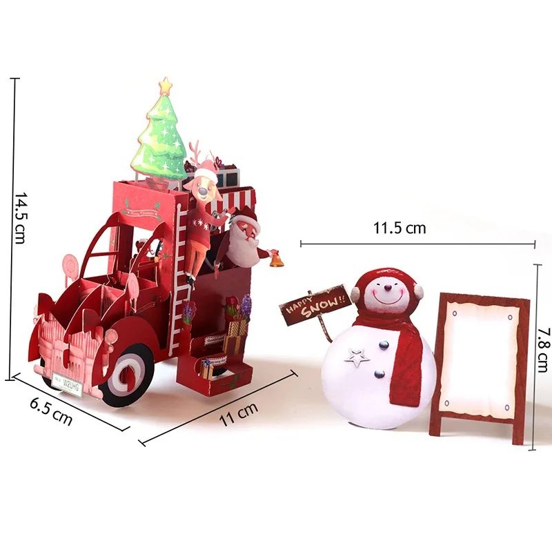 3D Pop-Up Card - Christmas Red Van
